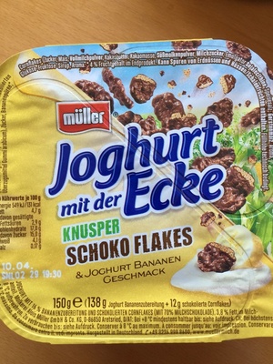 Joghurt mit der Ecke Knusper Schoko Flakes & Joghurt Bananen Geschmack - 40255774