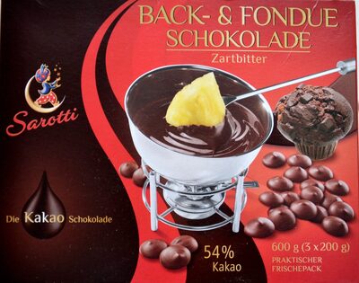 Back- & Fondue Schokolade Zartbitter - 4030387076738
