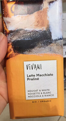 Chocolat VIVIANI Noisettes et Blanc Matte macchiato praliné - 4044889003215