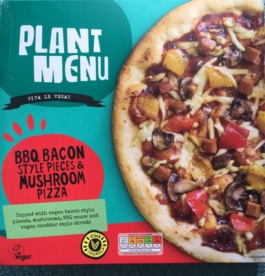 BBQ Bacon Style Pieces & Mushroom Pizza - 4088600201719