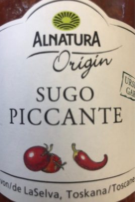Alnatura Origin Bio Tomatensauce Sugo Piccante 325ML - 4104420129627