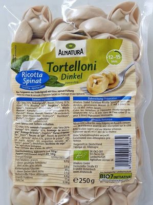 Alnatura Bio Dinkel Tortelloni Ricotta Spinat 250G - 4104420135864