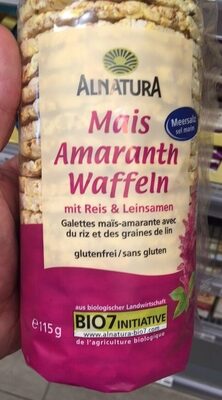 Alnatura Bio Mais Amaranth Waffeln mit Reis & Leinsamen 115G - 4104420139565