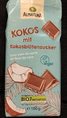 Alnatura Bio Kokos-Schokolade mit Kokosblütenzucker 100G - 4104420222687