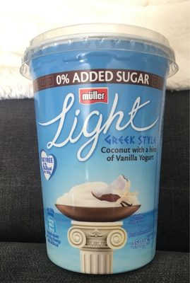 Smooth coconut vanilla greek style fat free yogurt - 42356172