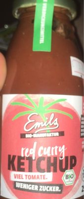 Emils Feinkost Redcurry Ketchup, Ohne Rohrohrzucker, 250 ML Flasche - 4260221615117