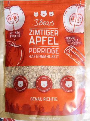 3 Bears Porridge Zimtiger Apfel 400 g - 4260462980029