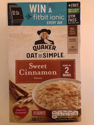 QUAKER OAT so SIMPLE Sweet Cinnamon - 5000108162858