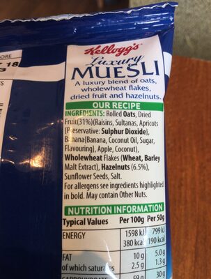 Kelloggs Luxury Muesli Portion Pack - 5000127450011