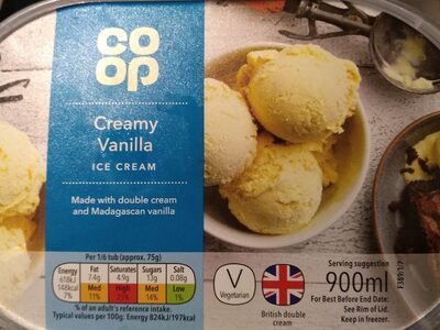 Creamy vanilla ice cream - 5000128710992