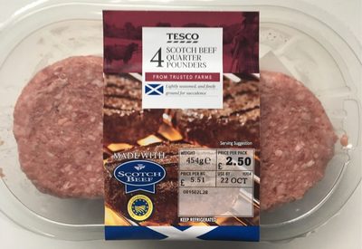 Scotch beef quarter pounders - 5000358381566