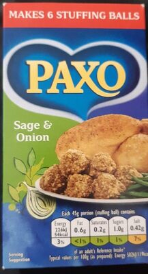 Paxo Sage Oninon Stuff - 5010024103910