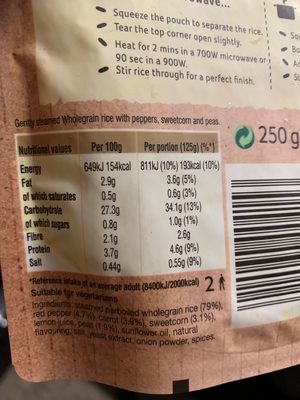 Unc Bens Microwave Wholegrain Vegetable Medley Rice - 5010034004153