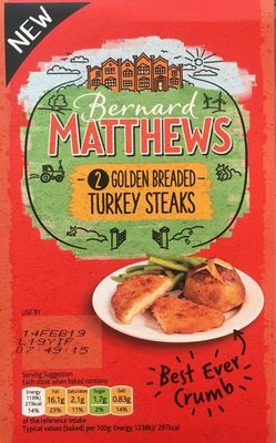 Golden breaded turkey steaks - 5010236073438