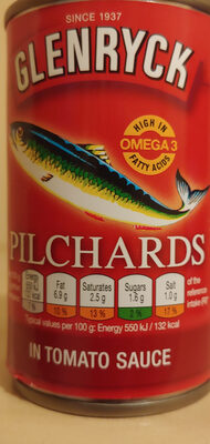 Glenryck Pilchards In Tomato Sauce 155G - 5010821012033