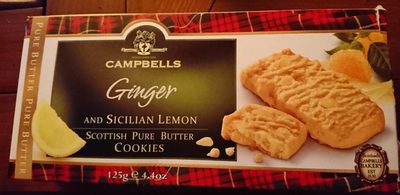 Ginger and Sicilian Lemon Scottish Pure Butter Cookies - 5010909004271