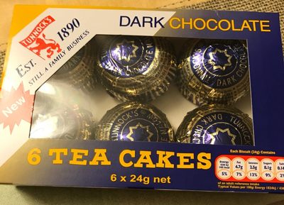 6 Dark Chocolate Tea Cakes - 5010975088243