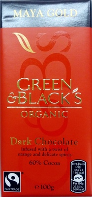 Green & black's organic chocolate bar maya gold - 5011835100624