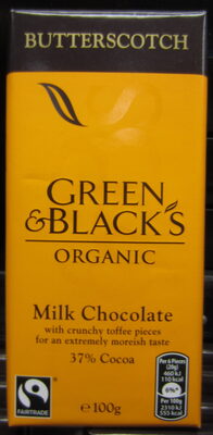 Green & black's organic chocolate bar butterscotch - 5011835104035