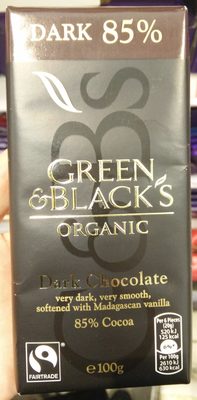 Green & black's organic chocolate bar 85% dark - 5011835104059