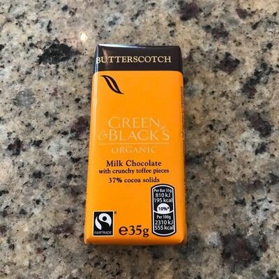 Green & black's organic chocolate bar butterscotch - 5011835104189