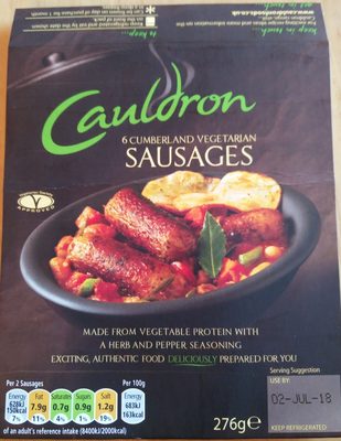 6 cumberland vegetarian sausages - 5013683305503