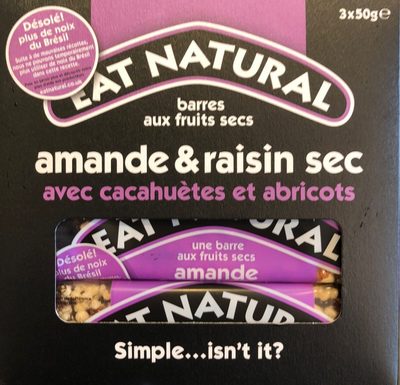 Fruit & Nut Bar Almond & Sultana 3 x - 5013803666149
