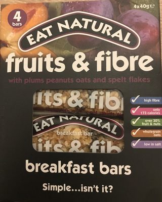 Eat Natural Fruit And Fibre Plums, Peanuts 160G - 5013803991272