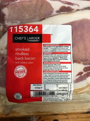 CL Smoked Rindless Bacon - 5020379037112