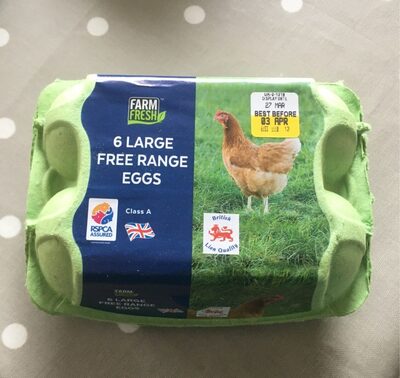 6 large free range eggs - 5020379111188
