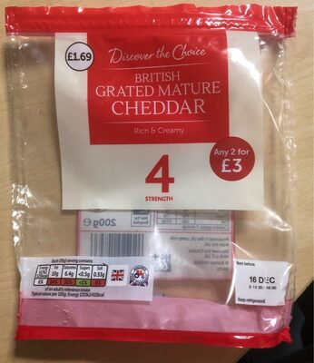 British grated mature cheddar - 5020379148436