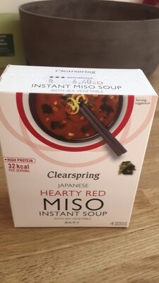 Instant Miso Soup - Hearty Red With Sea Vegetable X4 - 5021554985495