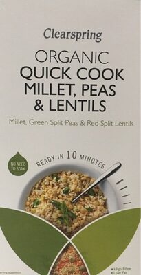 Organic quick cook millet, peas & lentils - 5021554989257