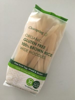 Clearspring Organic Gluten Free Brown Rice Wide Noodles 200G - 5021554989455