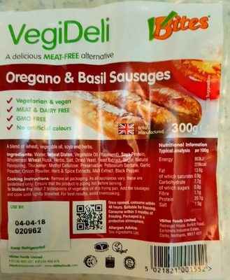 Vegi Deli Oregano And Basil - Disc Slow Seller - 5021821001552