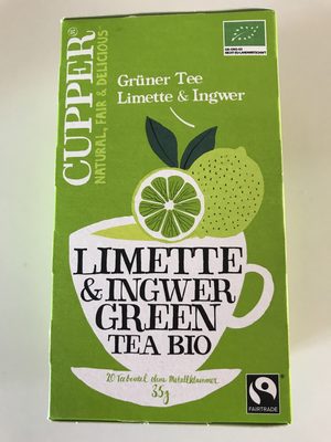 Cupper Grüner Tee Limette & Ingwer, 1,75 GR, 20 BTL Packung - 5021991939631