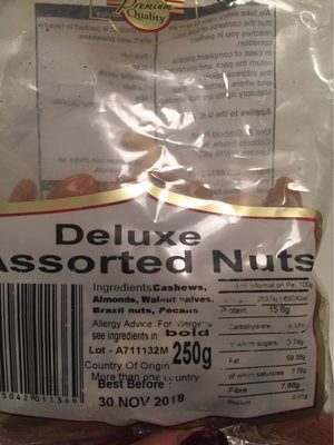 Fudco Deluxe Assorted Nut Mix 250G - 5025042011369