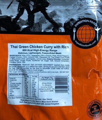 Thai Green Chicken curry with rice - 5028738001118