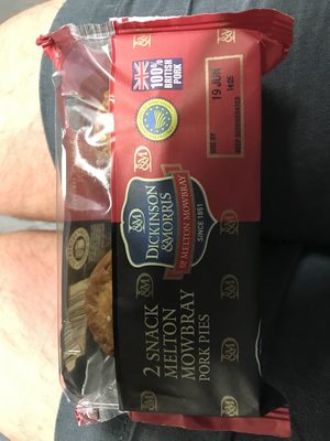 2 Snack Melton Mowbray Pork Pies - 5028889001265