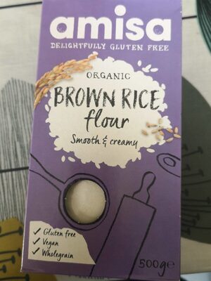 Amisa gluten free organic brown rice flour - 5032722315549