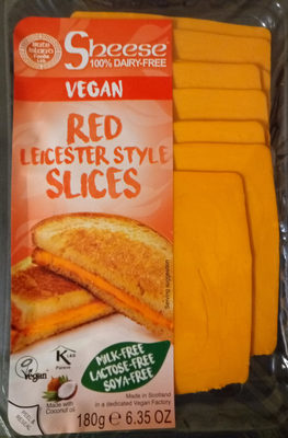 Dairy-free vegan Sheese, Red Leicester Style Slices - 5034795001398