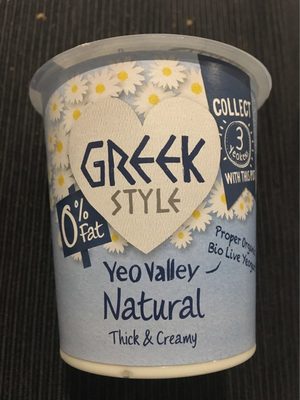 Yeo Valley 0% Fat Greek Style Natural Yeogurt - 5036589205432