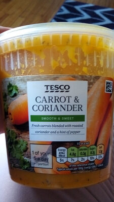 Tesco Carrot Coriander Soup 600G - 5050179965940