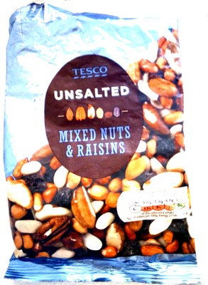 unsalted mixed nuts & raisins - 5051898918026
