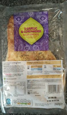 2 coriander and garlic naan breads - 5052004938068