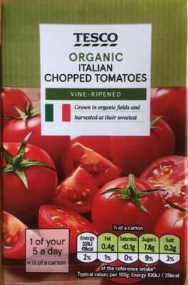 Tesco Organic Chopped Tomatoes - 5052319070088