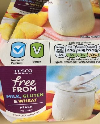 Peach yogurt free from milk and gluten - 5052909068136