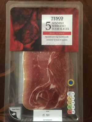 5 spanish serrano ham slices - 5052909256892