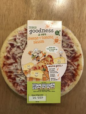 Goodness 2 mini cheese & tomato pizzas - 5053526571573