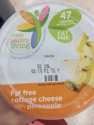 Fat Free Cottage Cheese with Pineapple - 5054269239256